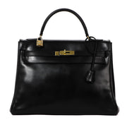 Hermès Vintage Kelly 32 Black Box GHW