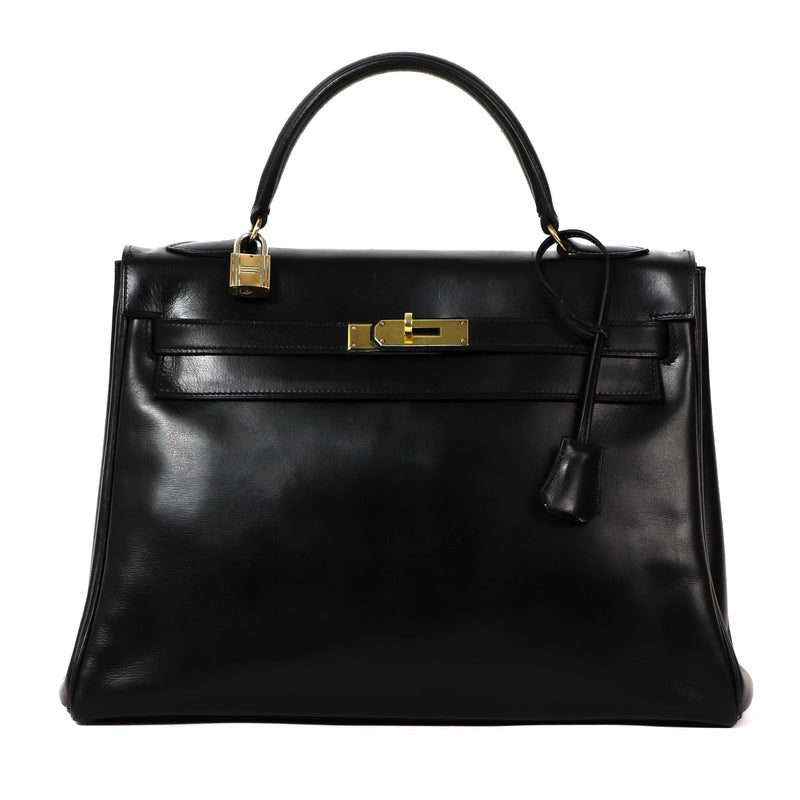 Hermès Vintage Kelly 32 Black Box GHW