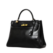 Hermès Vintage Kelly 32 Black Box GHW