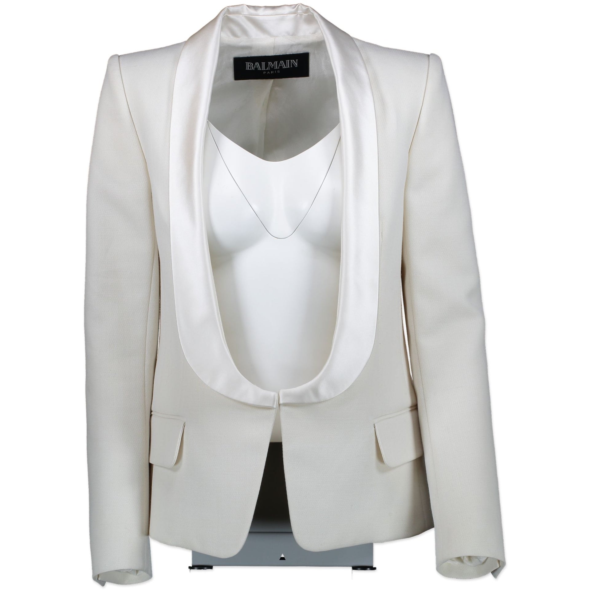 Balmain Witte Wollen Reversblazer - maat 34