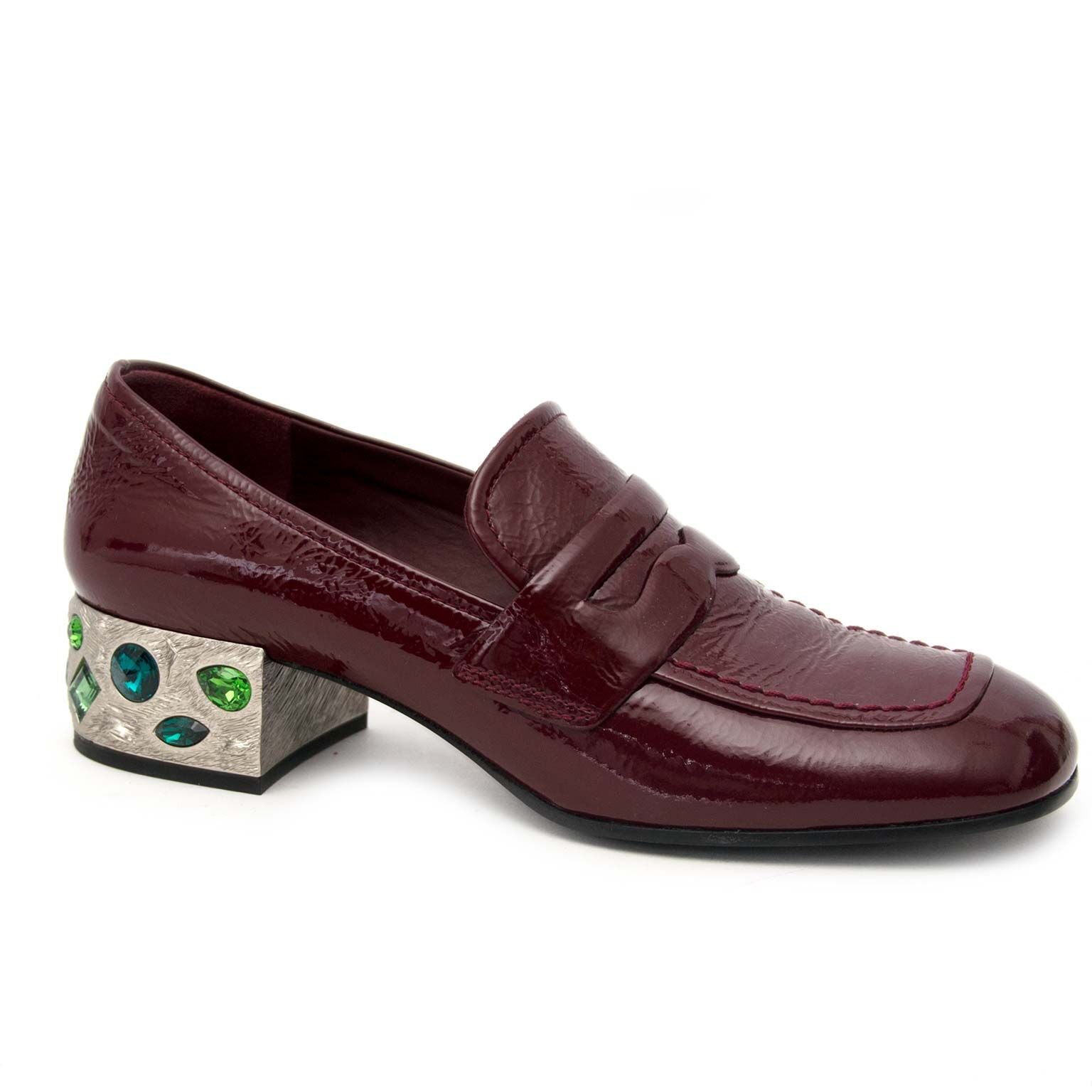 Bordeaux patent leather prada heels