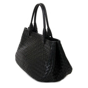 koop Bottega Veneta Black Leather Small Shopping Bag en betaal velig online