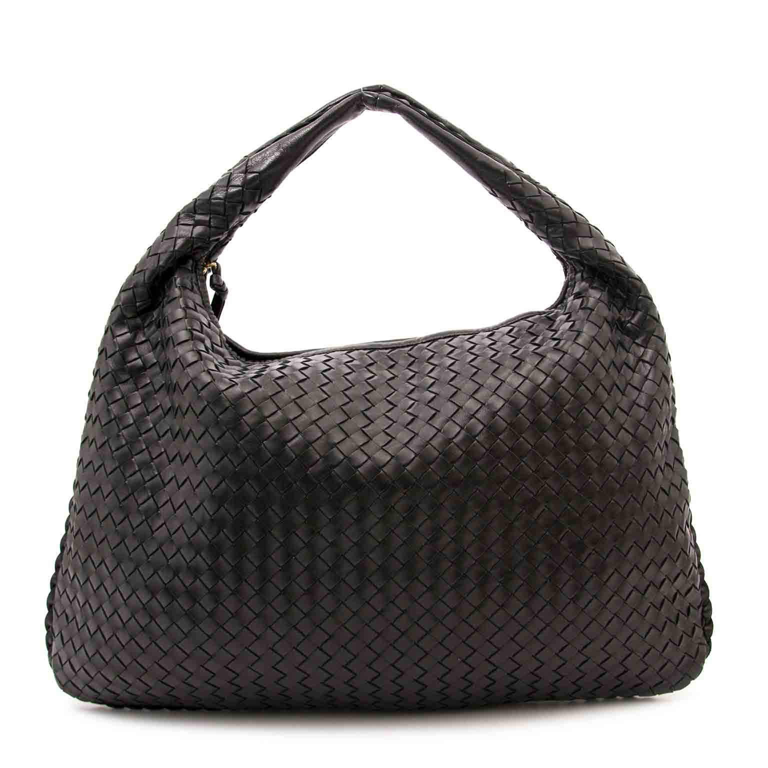 Bottega Veneta Black Intrecciato Leather Hobo Bag