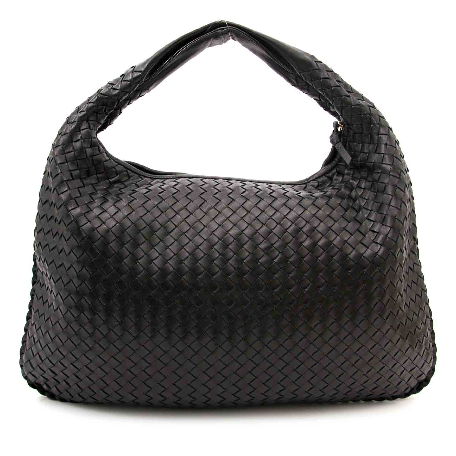 Bottega Veneta Black Intrecciato Leather Hobo Bag
