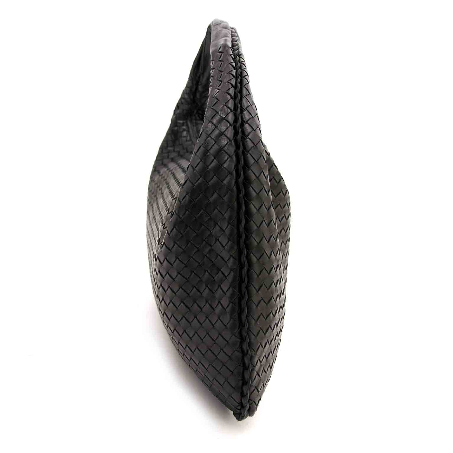 Bottega Veneta Black Intrecciato Leather Hobo Bag
