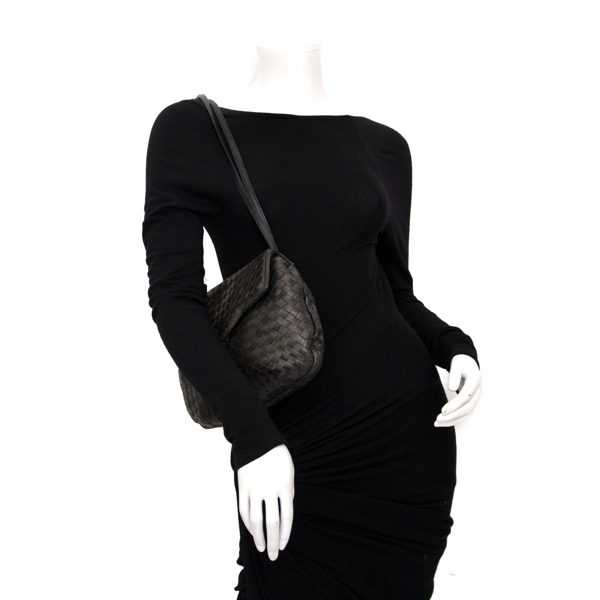 Bottega Veneta Vintage Geweven Schoudertas