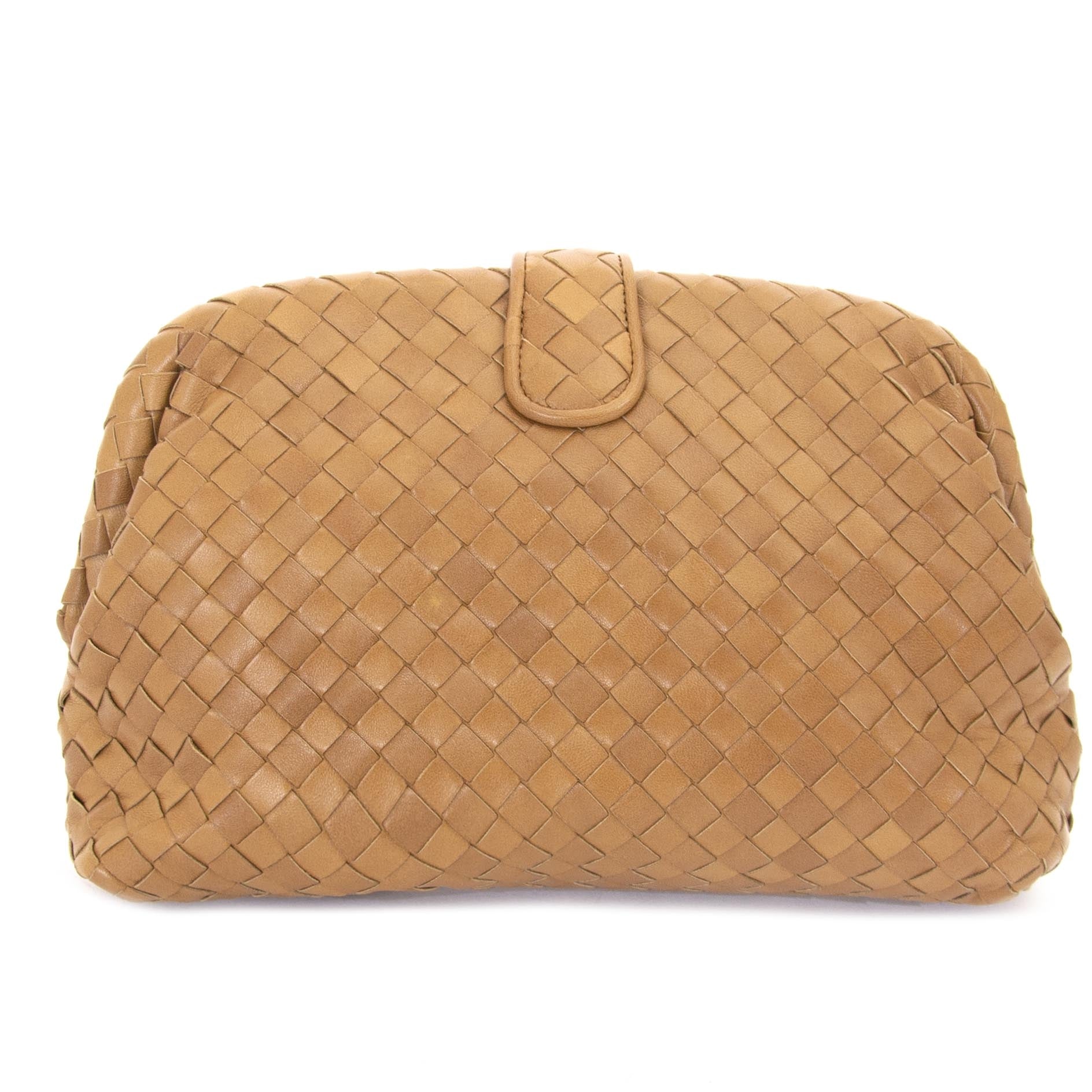 Bottega Veneta Brown Leather Pouch nu te koop bij labellov vintage mode webshop belgië
