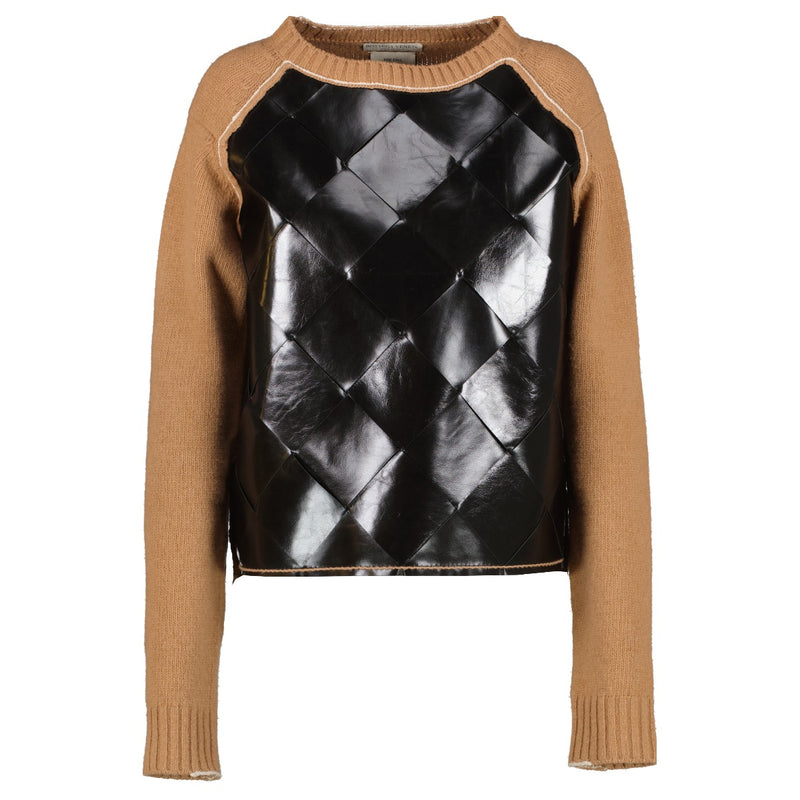 Shop safe online at Labellov in Antwerp, Brussels and Knokke this 100% authentic second hand Bottega Veneta Brown Wool/Calf Sweater - Size 40
