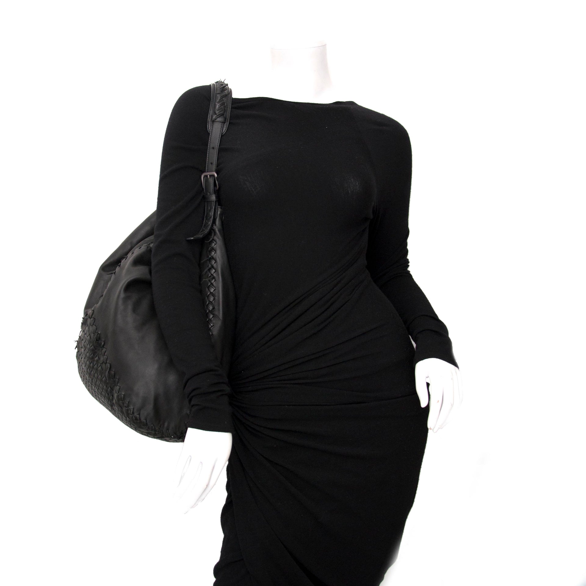 Bottega Veneta Black Intrecciato Shoulder Bag