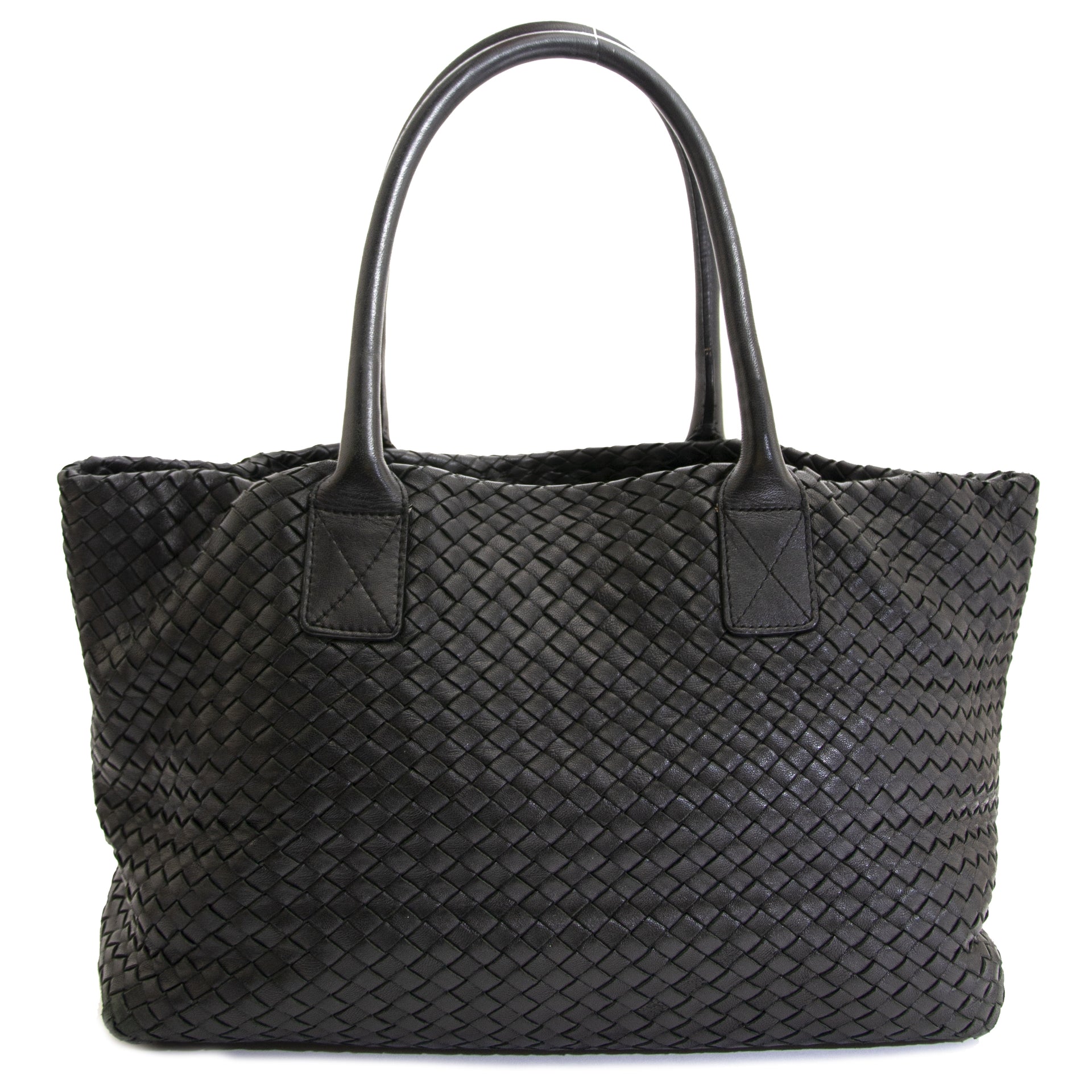Authentic second hand Bottega Veneta Black Cabat Bag buy online webshop LabelLOV