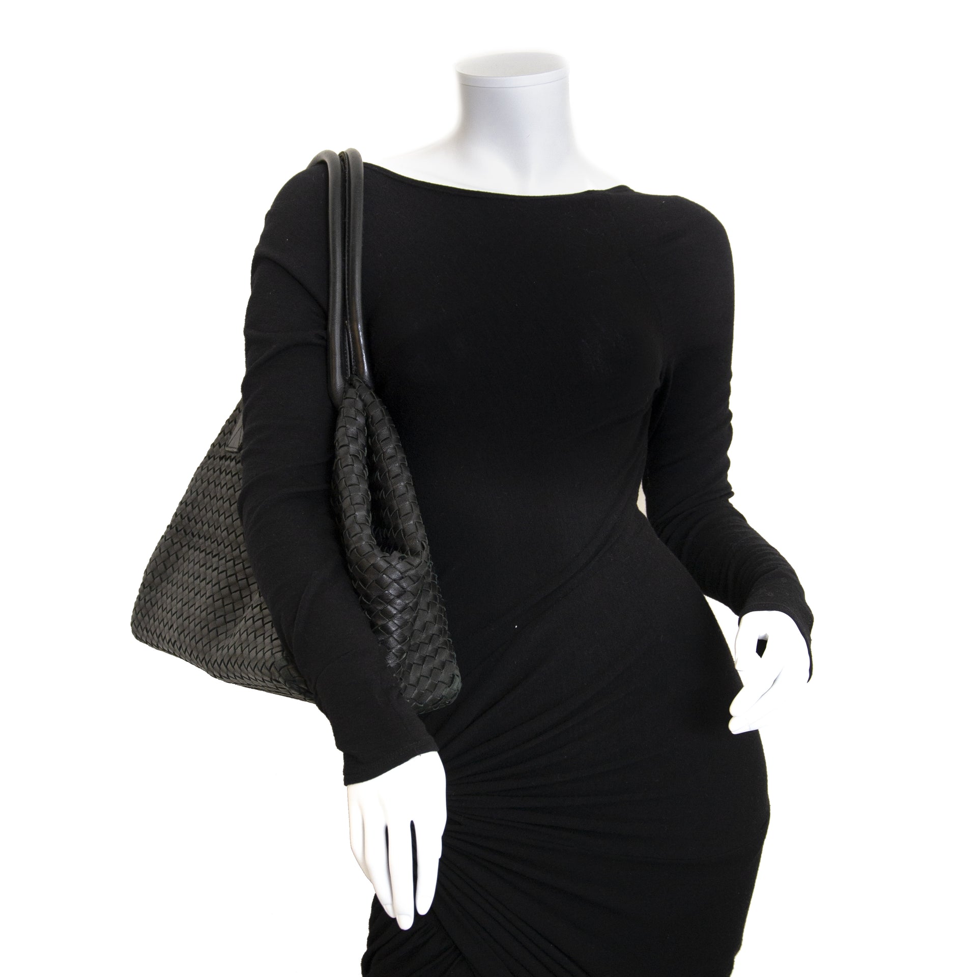 Authentique seconde main Bottega Veneta Black Cabat Bag achète en ligne webshop LabelLOV