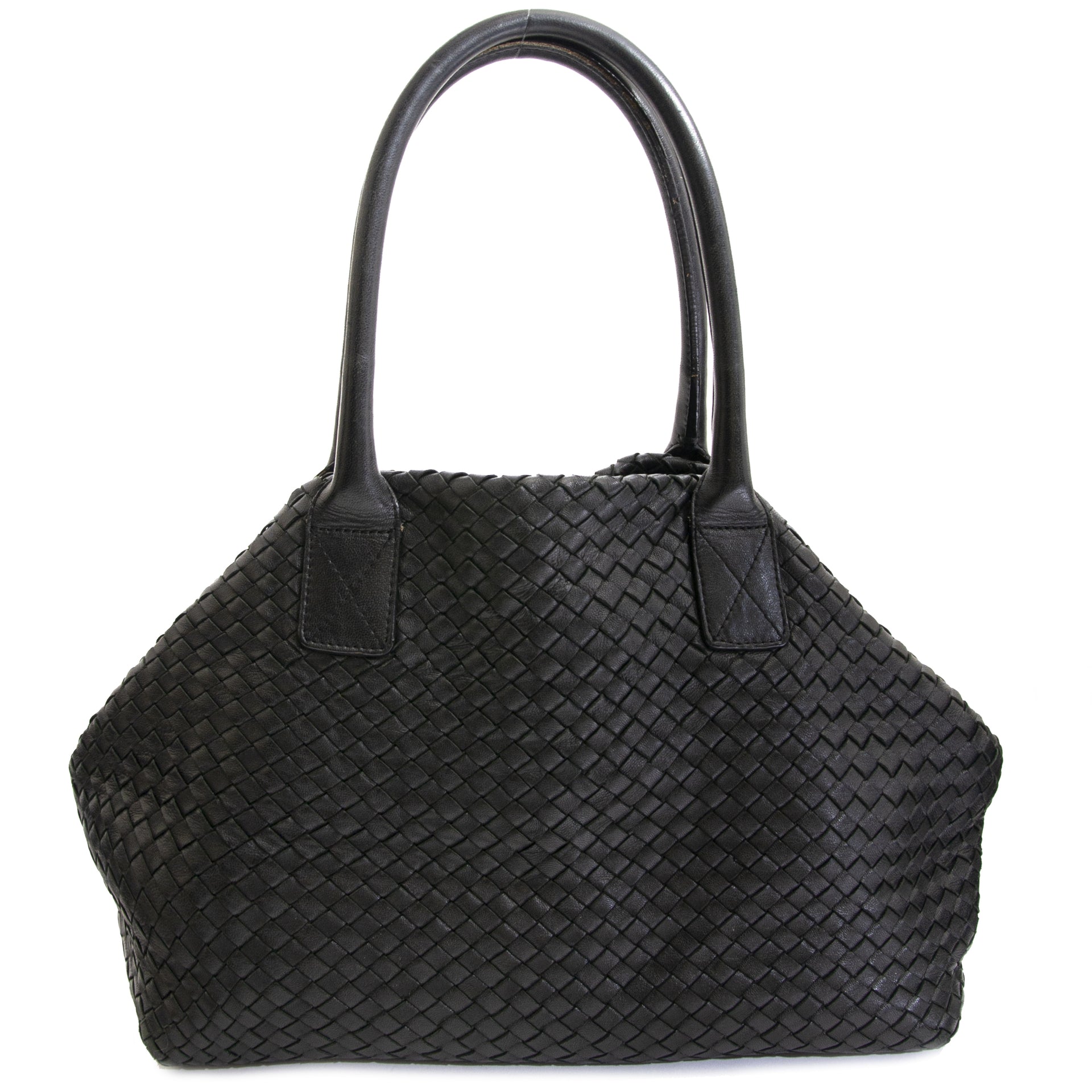 Authentic second hand Bottega Veneta Black Cabat Bag buy online webshop LabelLOV