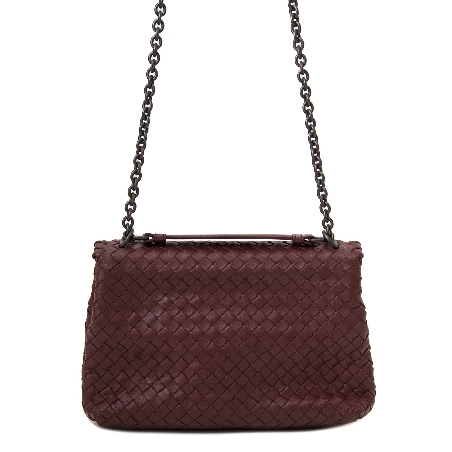 Bottega Veneta Bordeaux Intrecciato Leather Bag shop safe online at the best price