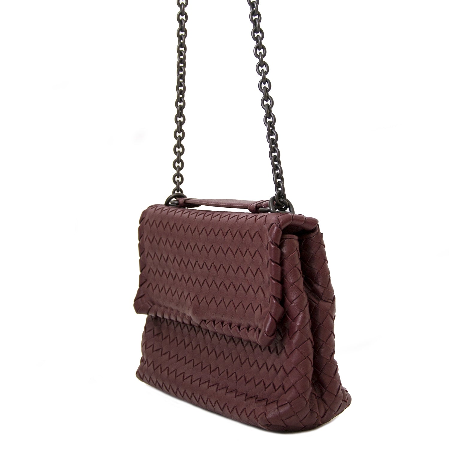 Bottega Veneta Bordeaux Intrecciato Leather Bag acheter en ligne pour le meilleur prix