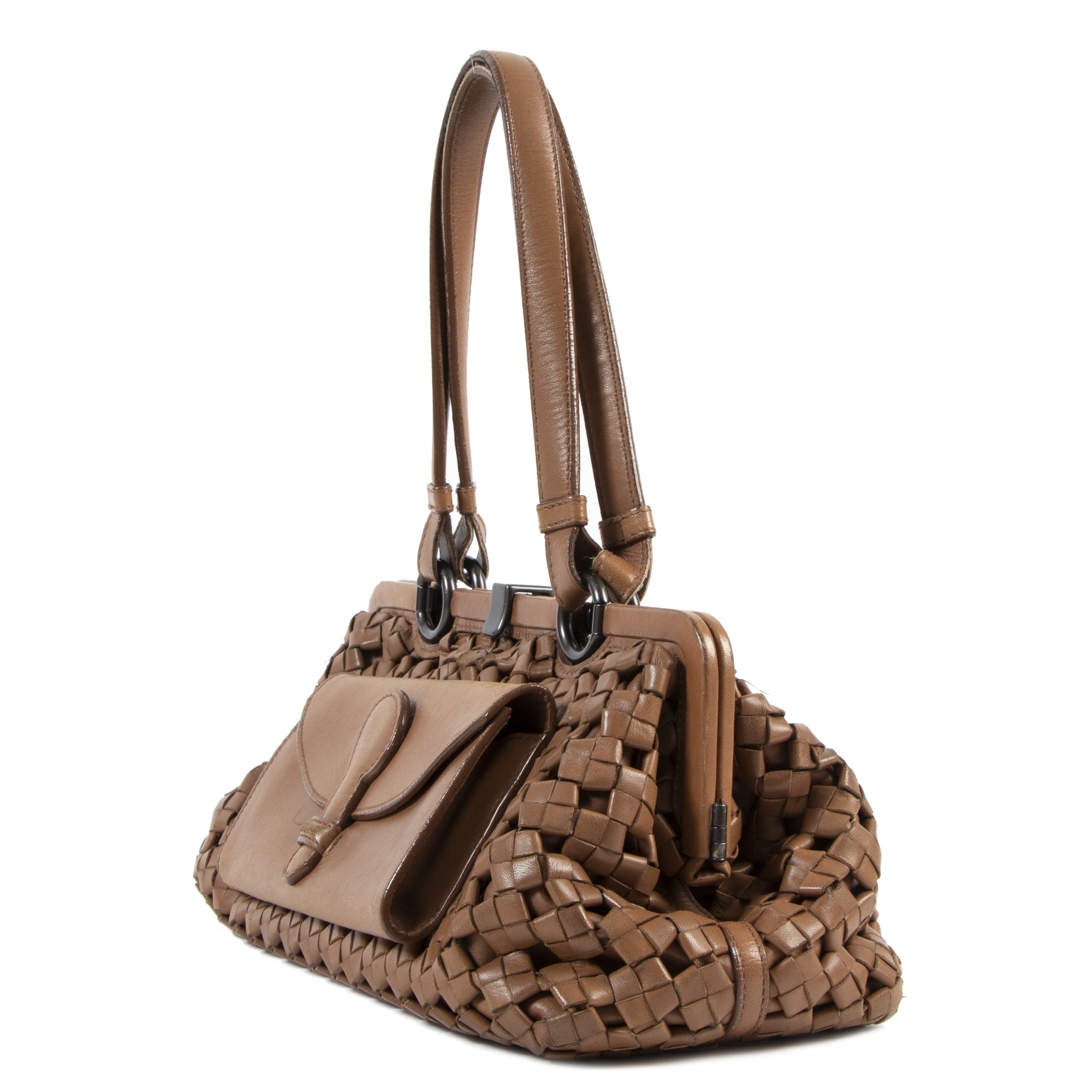 Bottega Veneta Brown Woven Shoulder Bag