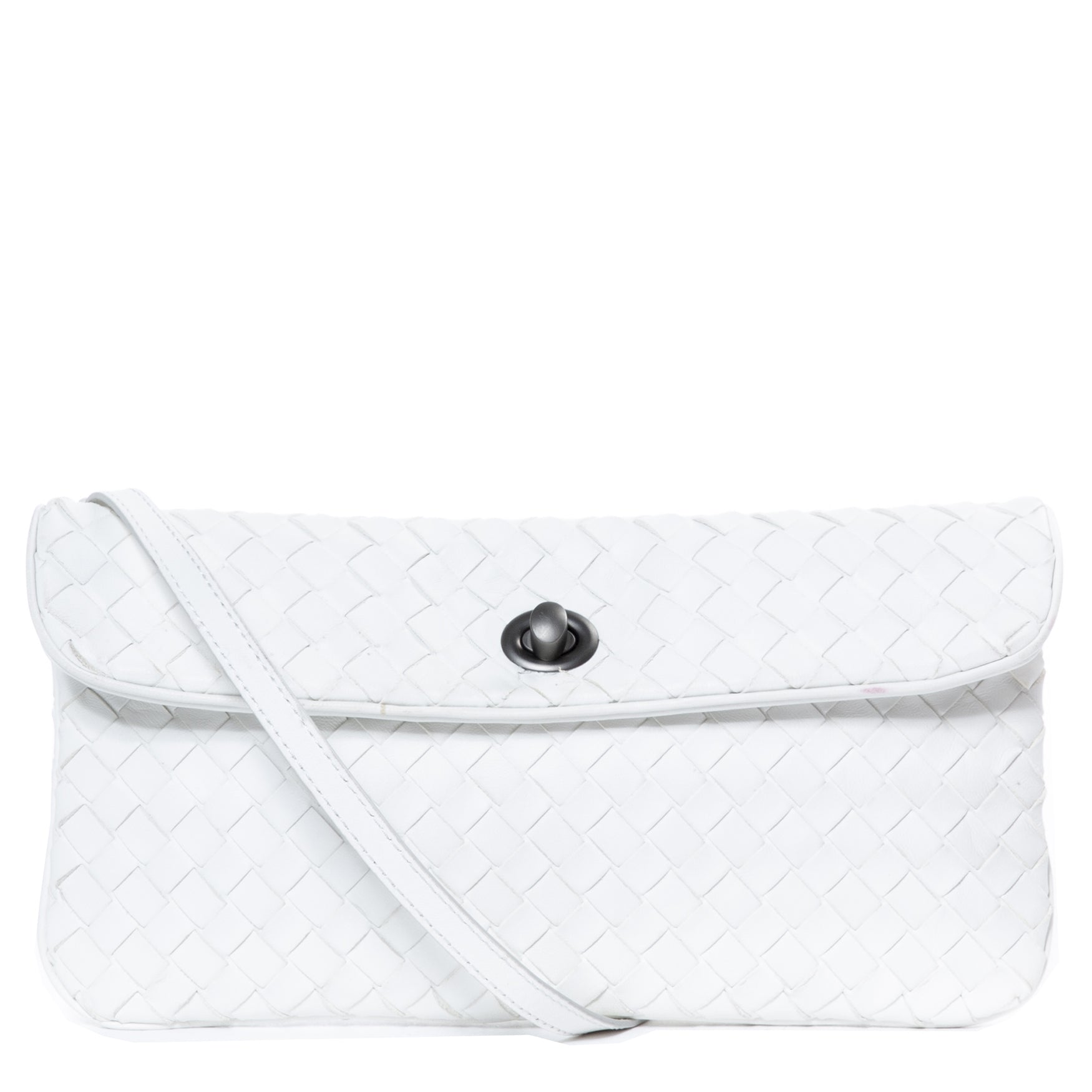 Bottega Veneta White Nappa Leather Crossbody Bag