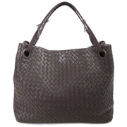 Authentieke tweedehands Bottega Veneta Dark Brown Garda Shoulder Bag shop online bij webshop LabelLOV
