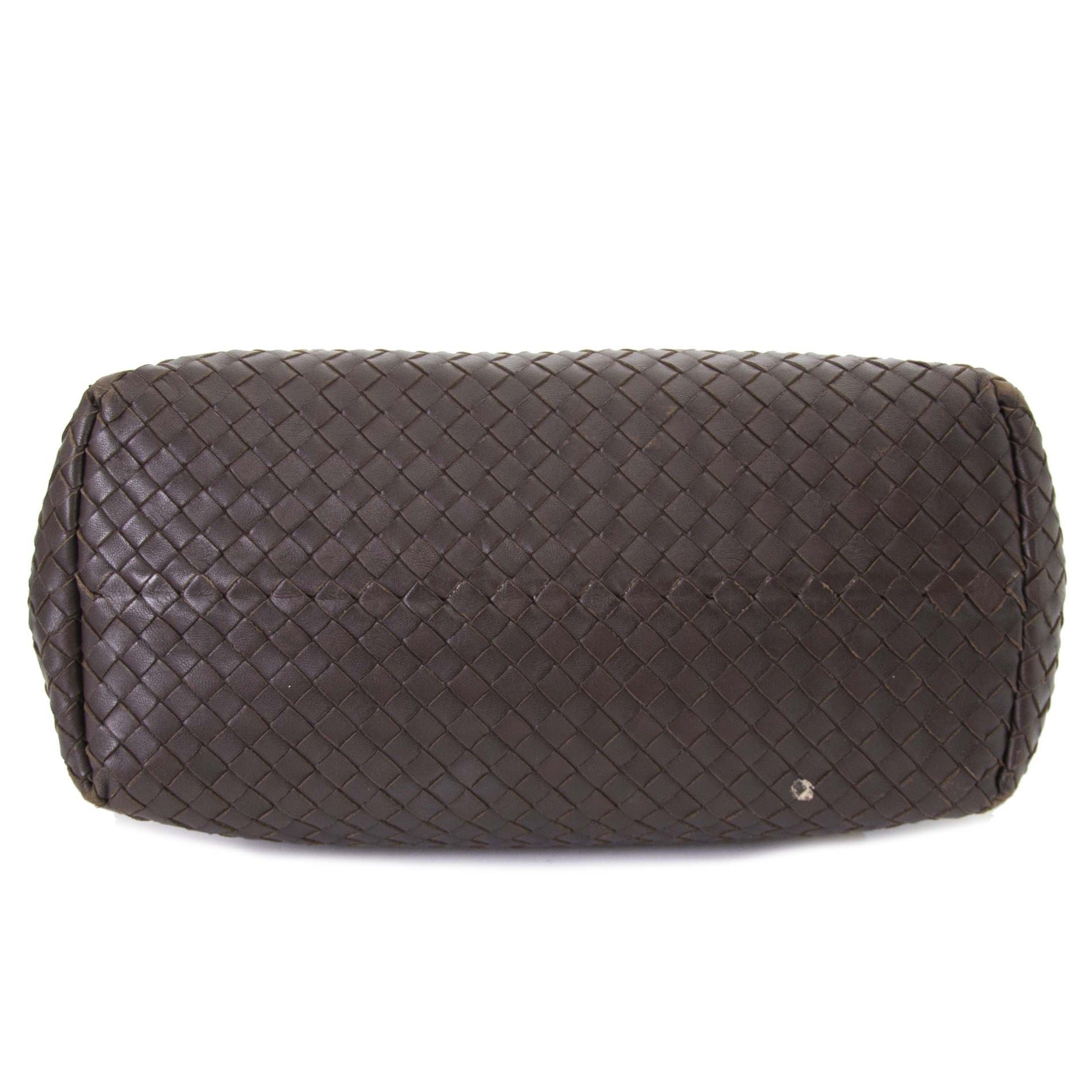 Authentic second hand Bottega Veneta Dark Brown Garda Shoulder Bag shop online at webshop LabelLOV