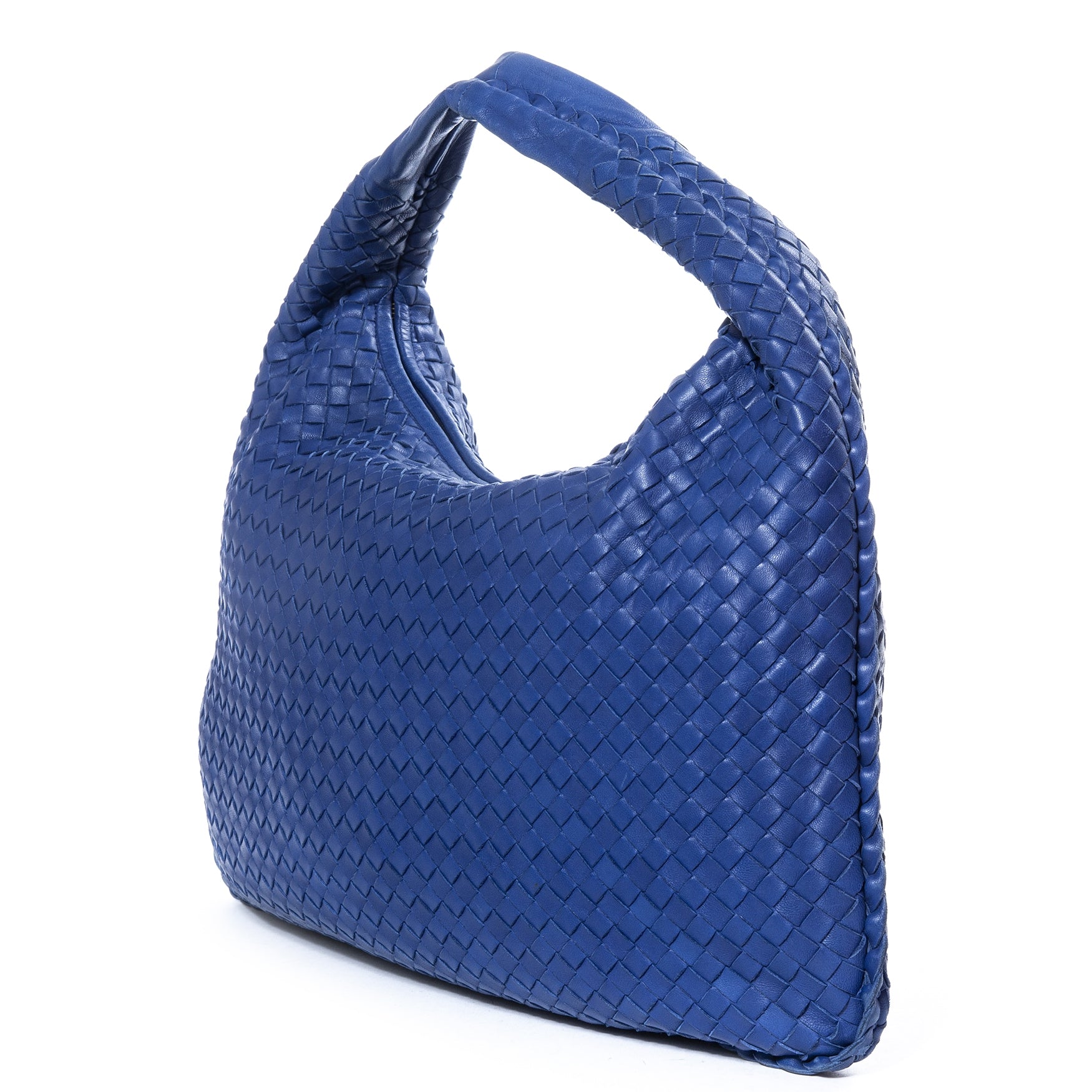Bottega Veneta Intrecciato Blue Large Nappa Hobo Bag te koop