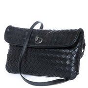 Bottega Veneta Small Black Intrecciato Shoulder Bag for sale