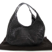 Bottega Veneta Black Intrecciato Nappa Shoulder Bag now for sale at labellov vintage fashion webshop belgium