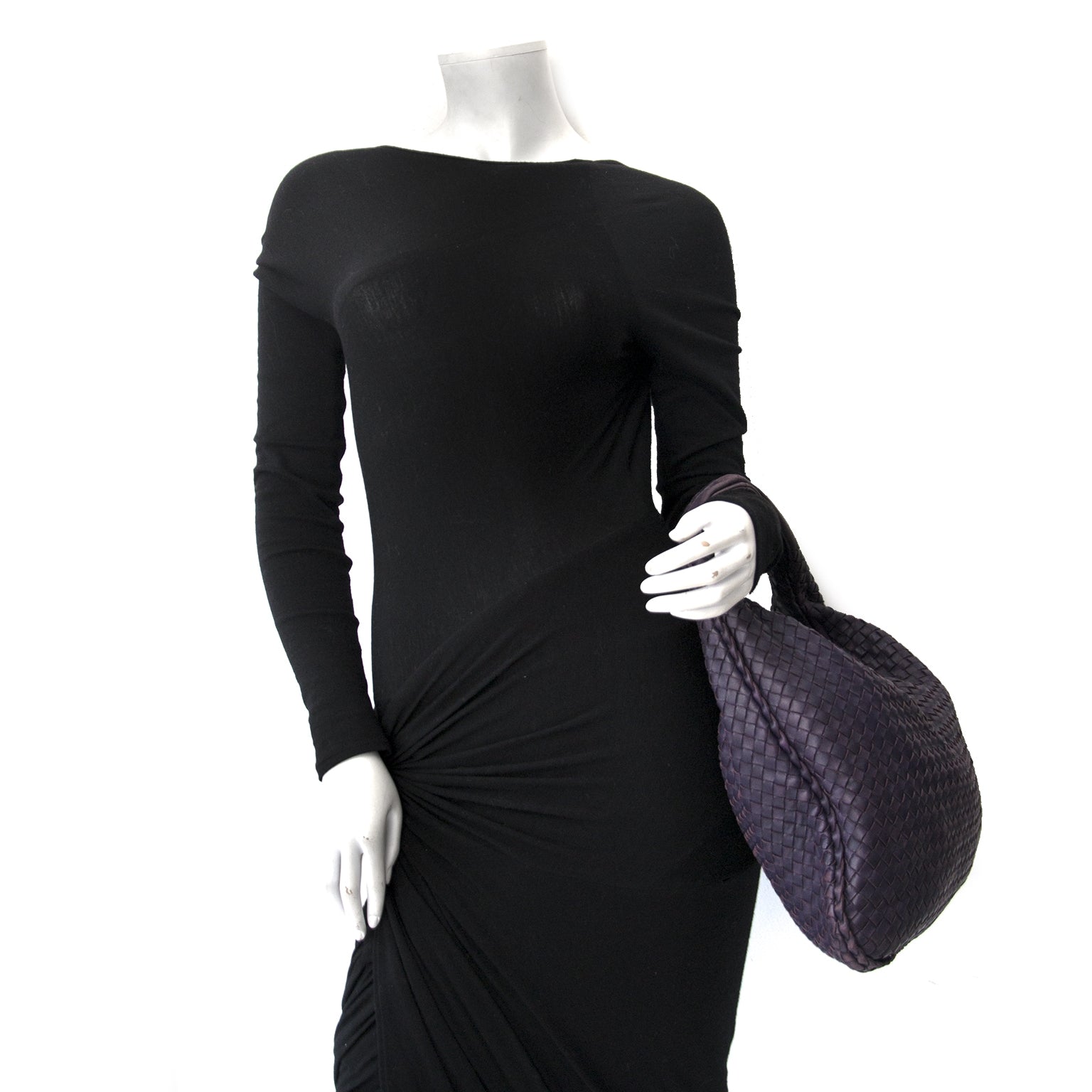 Bottega Veneta Large Intrecciato Purple Leather Hobo Bag kopen