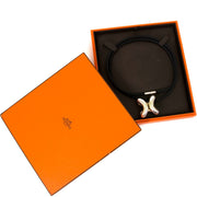 buy Hermès Silver Fancy 'H' Pendant & Leather Cord Necklace and pay save online