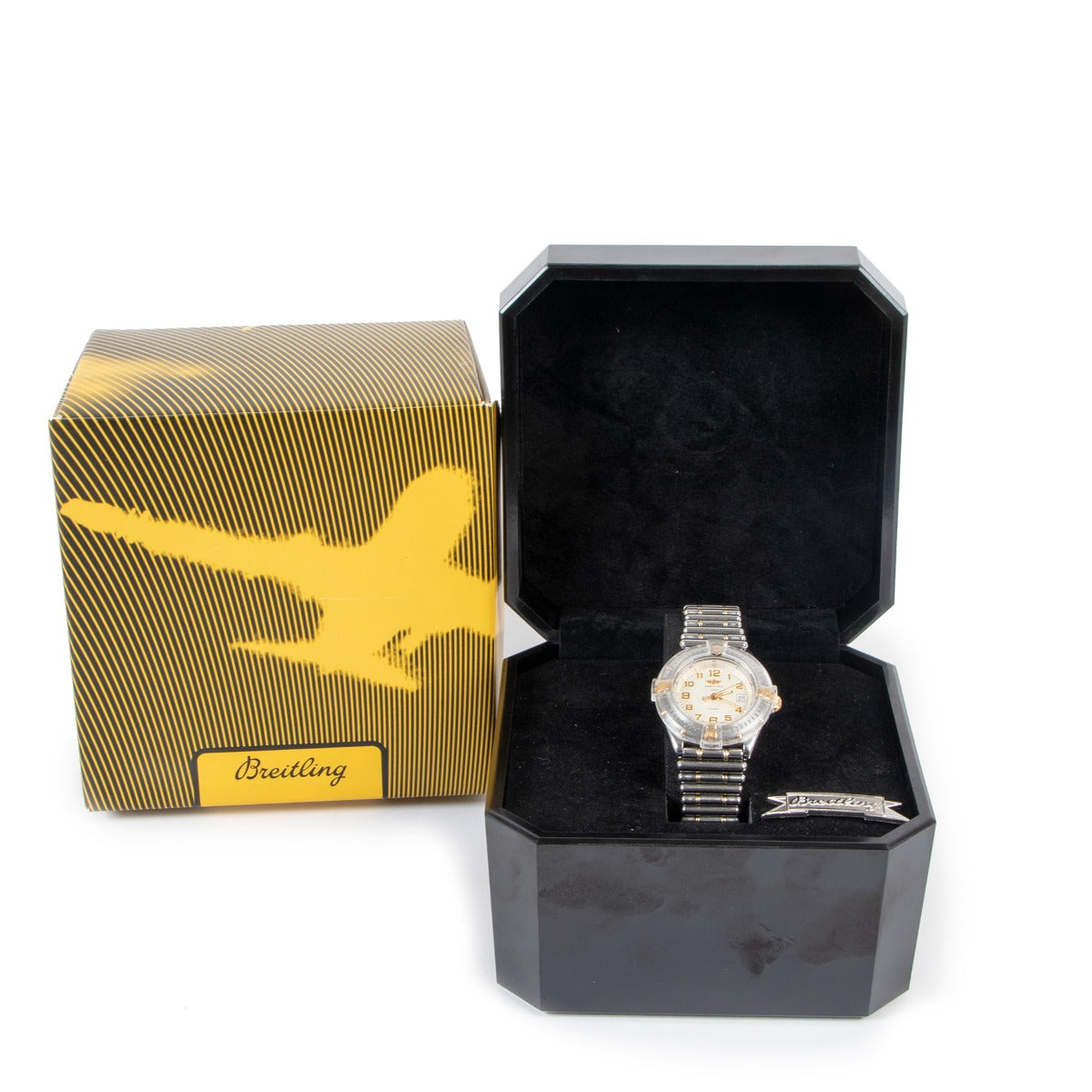 Authentic second hand Breitling Wings Steel Gold Watch B67050 at Labellov