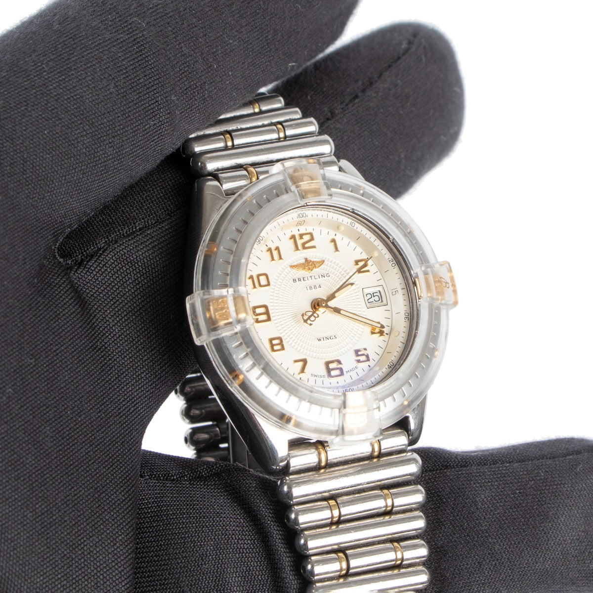 Authentic second hand Breitling Wings Steel Gold Watch B67050 at Labellov