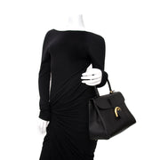 shop safe online your secondhand luxury Delvaux Black Brillant MM + STRAP