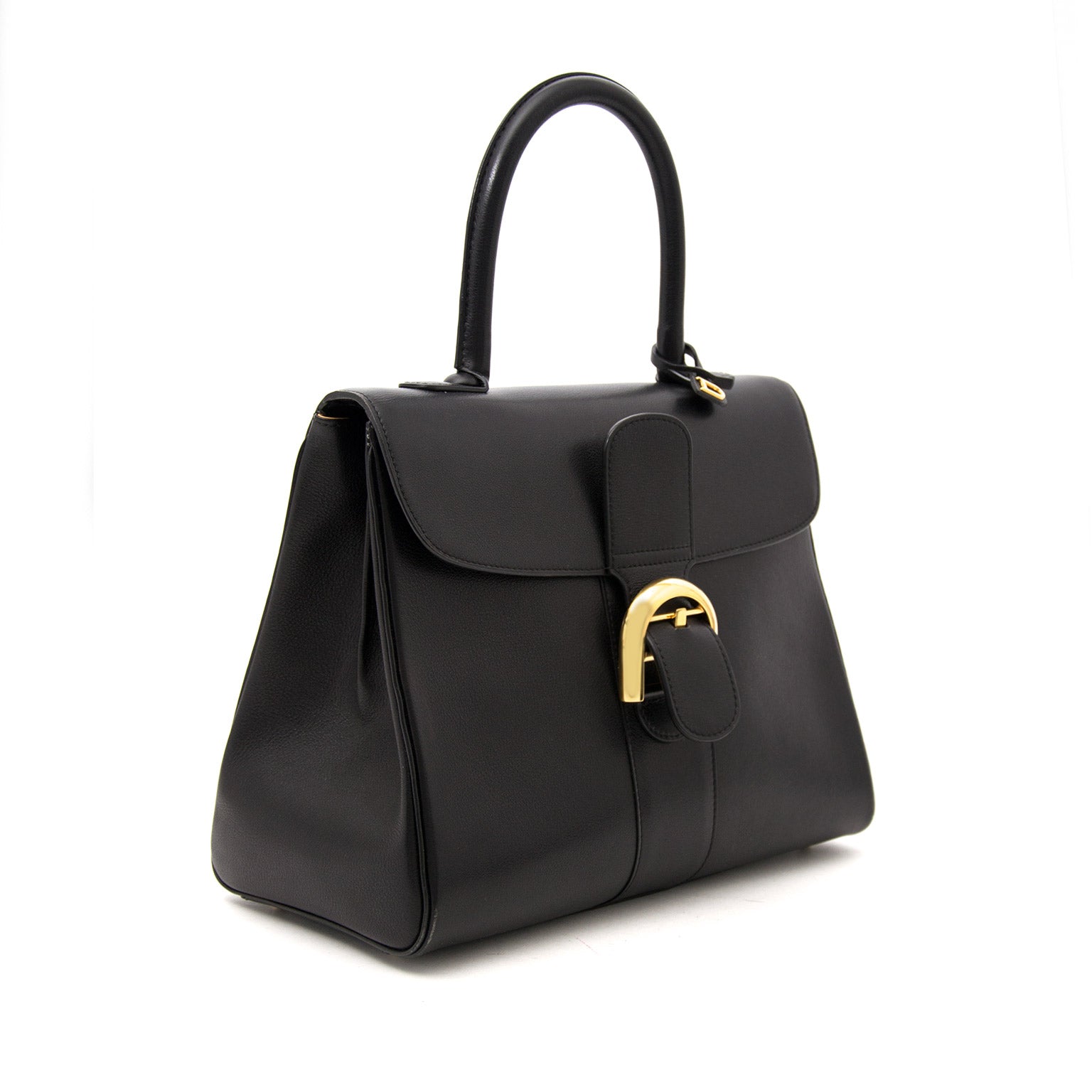 as new worldiwide shipping Belgium Delvaux Black Brillant MM + STRAP