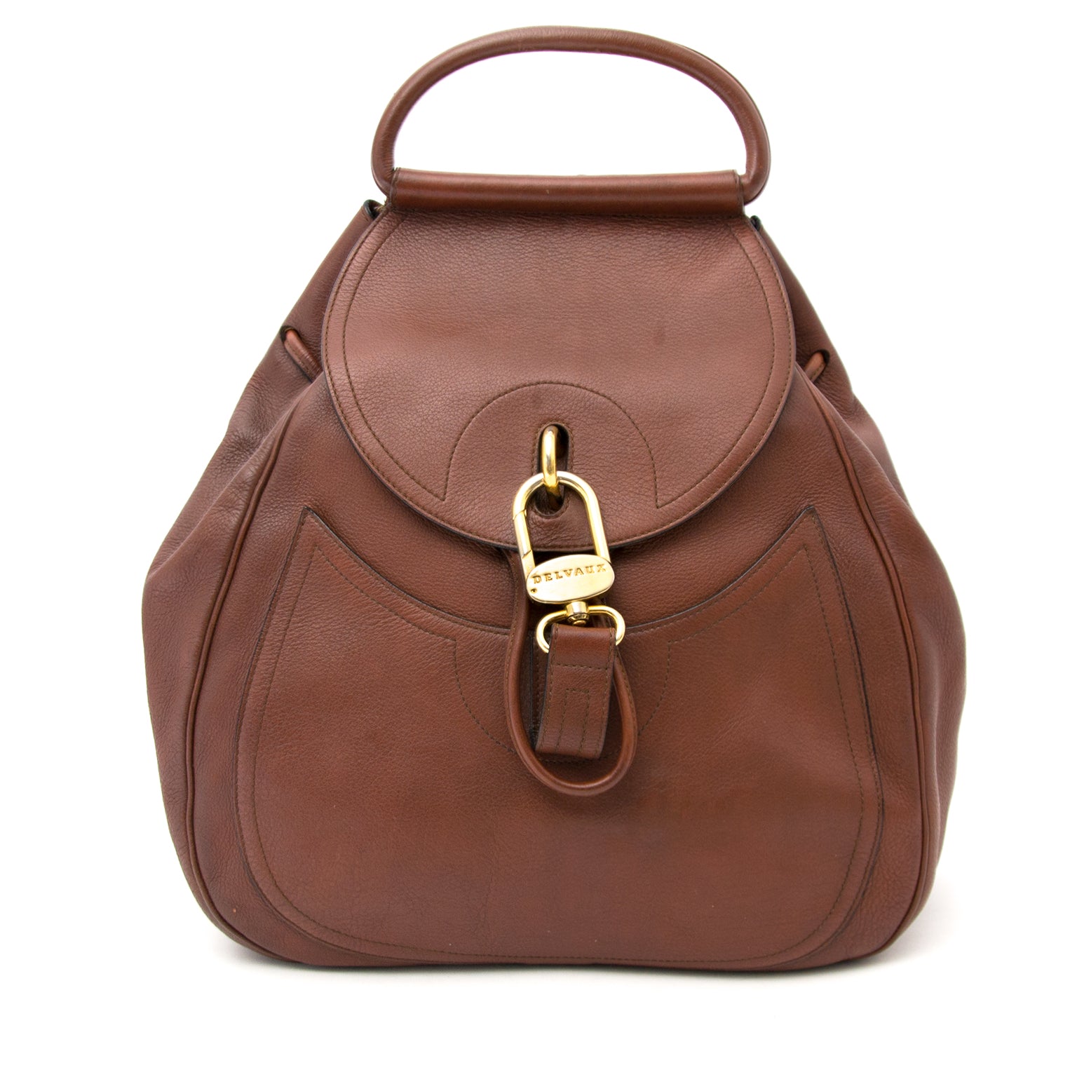 Koop uw Delvaux Lucifer GM Chestnut Brown Backpack voor de beste prijs.