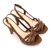 Prada Brown Leather Sandals for sale for the best price online only at labellov