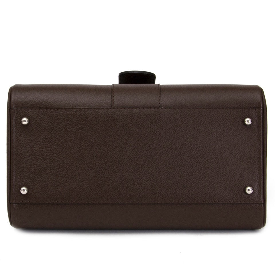 Delvaux Brillant PM Chocolat + strap like new worldwide shipping webshop and boetiek antwerp