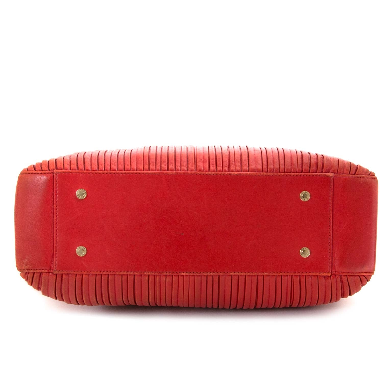 Sac en cuir rouge et doré Bulgari
