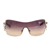 Bulgari Brown Rimless Shield Sunglasses now online at labellov.com for the best price