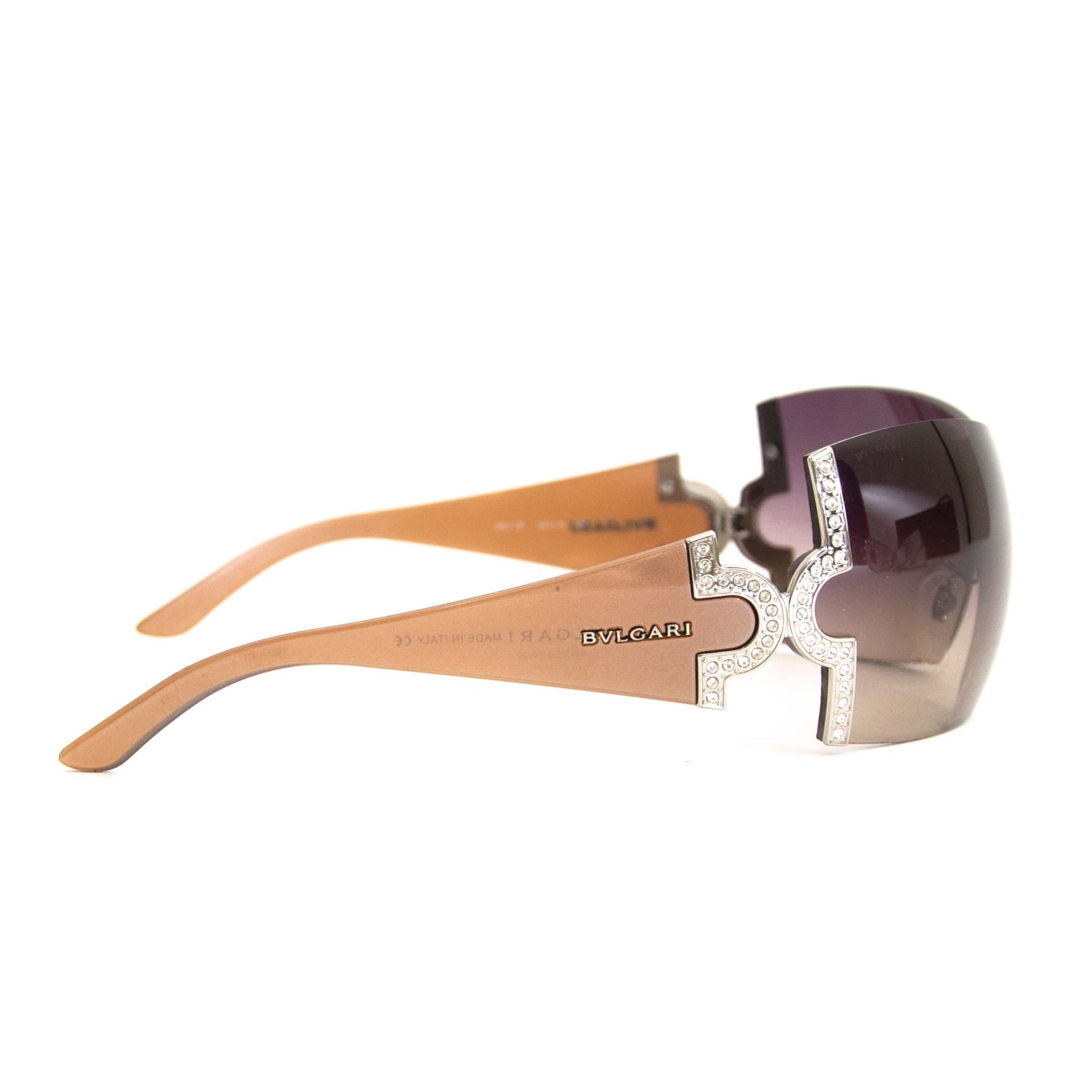 looking for a Bulgari Brown Rimless Shield Sunglasses? Buy it now for the best price at labellov.com