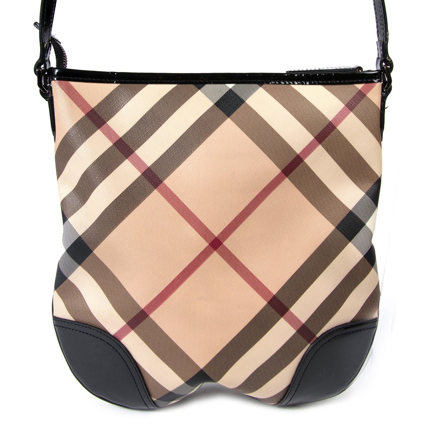 burberry patent nova check dryden crossbody bag now for sale at labellov vintage fashion webshop belgium