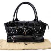 Beautiful unique black patent leather bag from Burberry