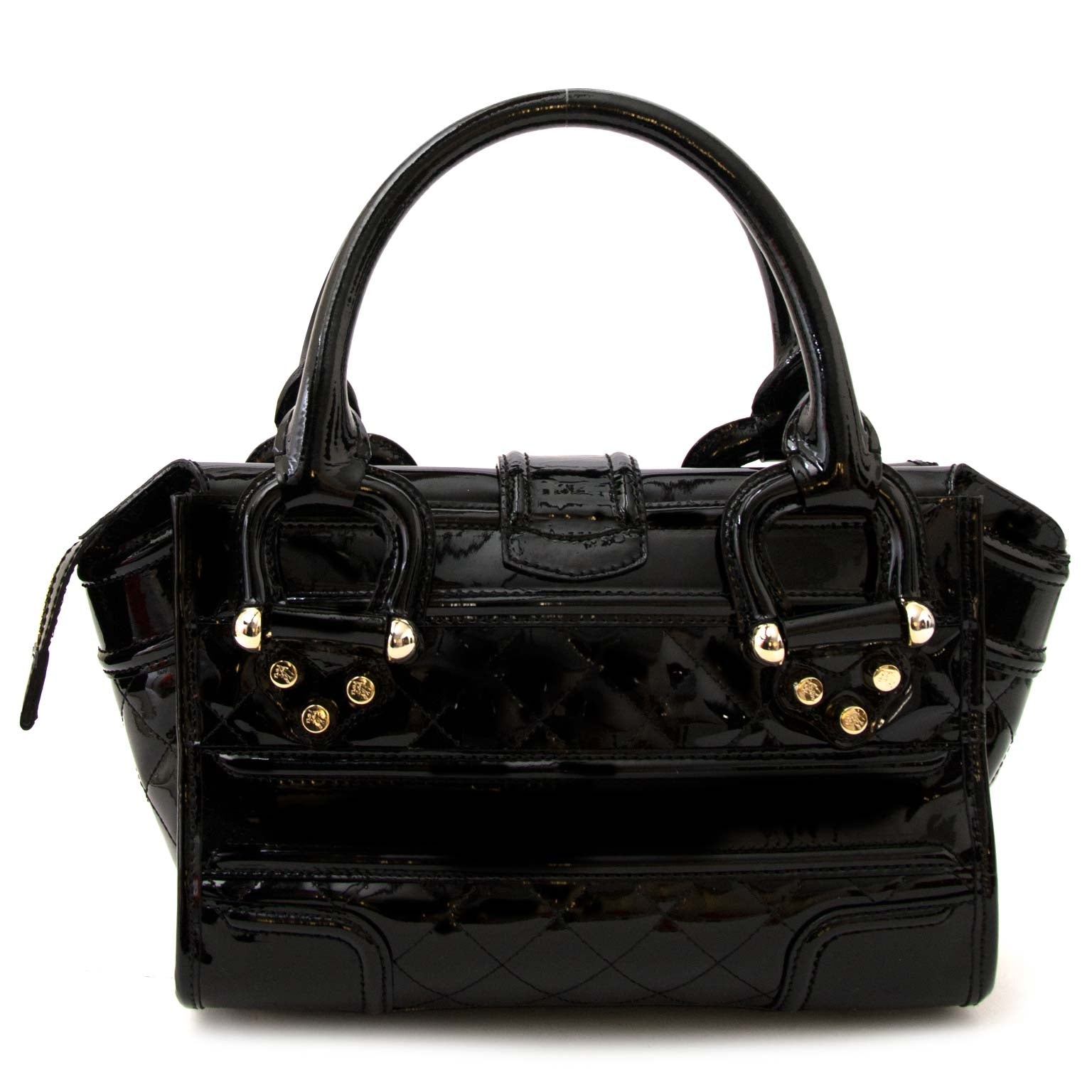 koop Burberry Black Patent Leather Handbag aan de beste prijs bij labellov.com