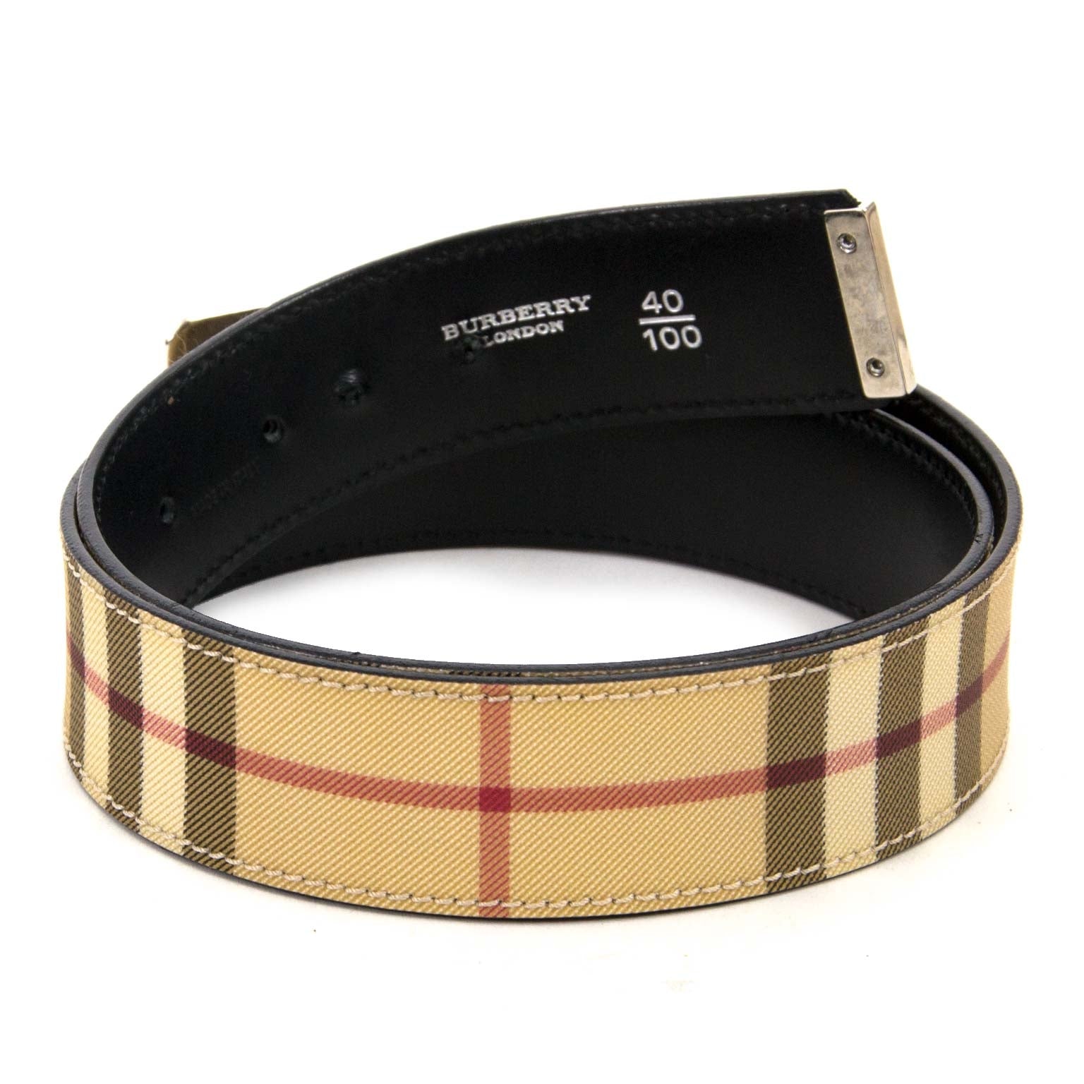 burberry beige monogram belt now for sale at labellov vintage fashion webshop belgium