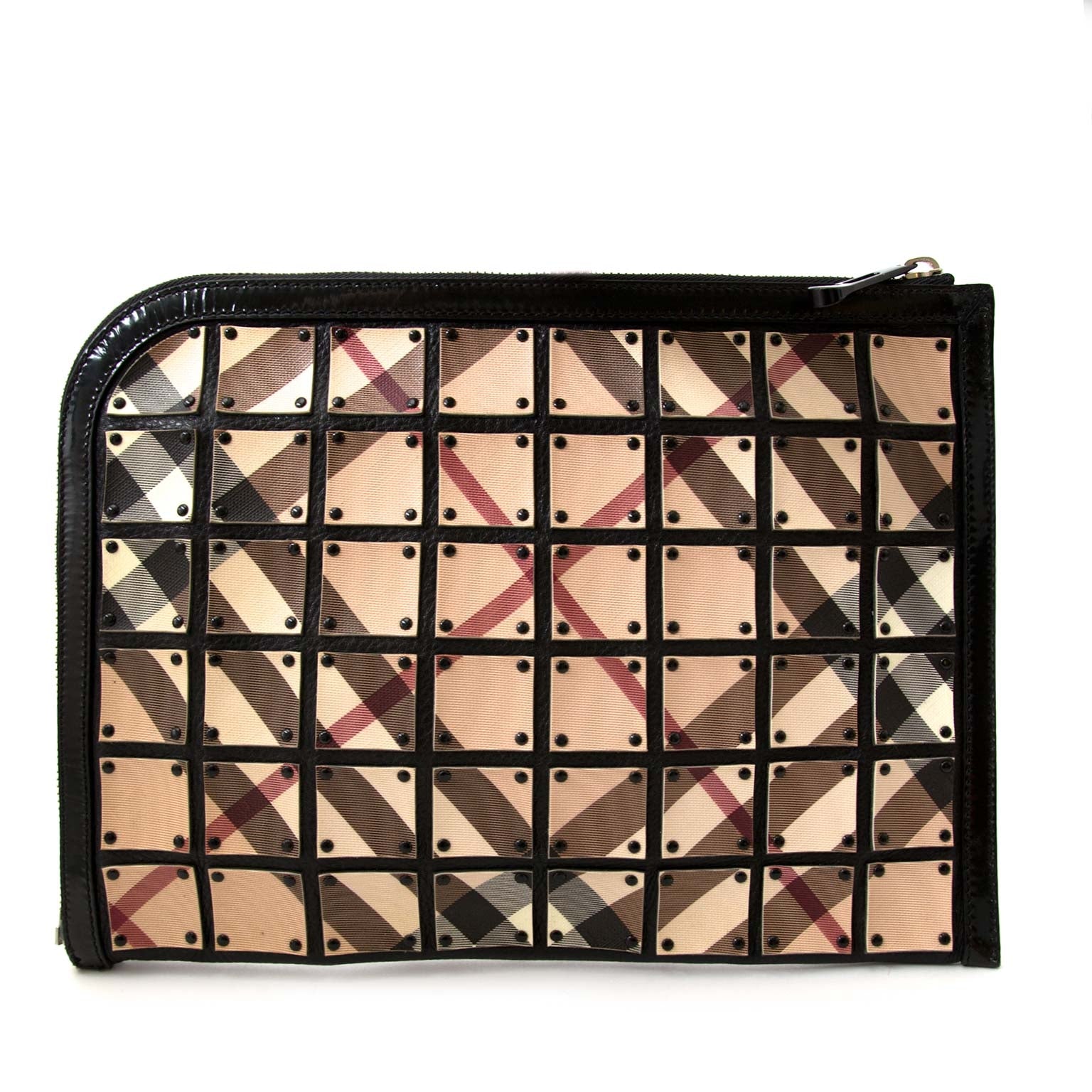 Burberry Nova Check Warrior Studded Pochette buy and sell