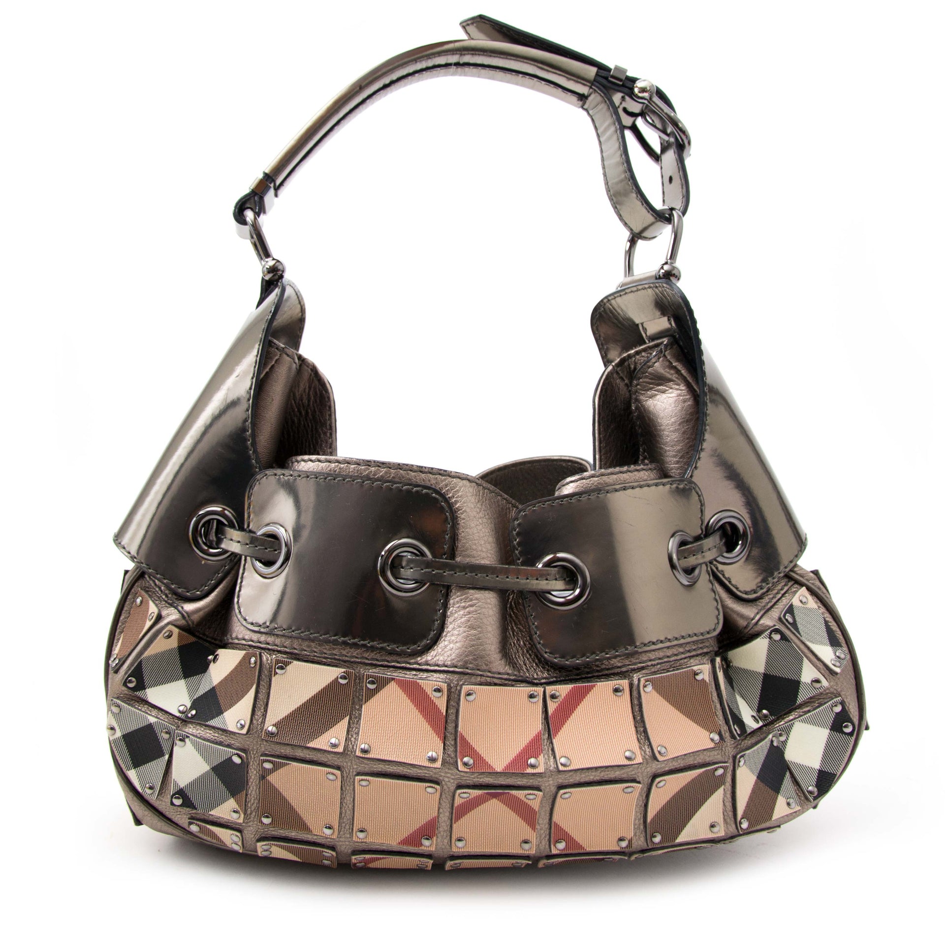 Buy and sell your authentic Burberry Metallic and Plaid Bag for the best price