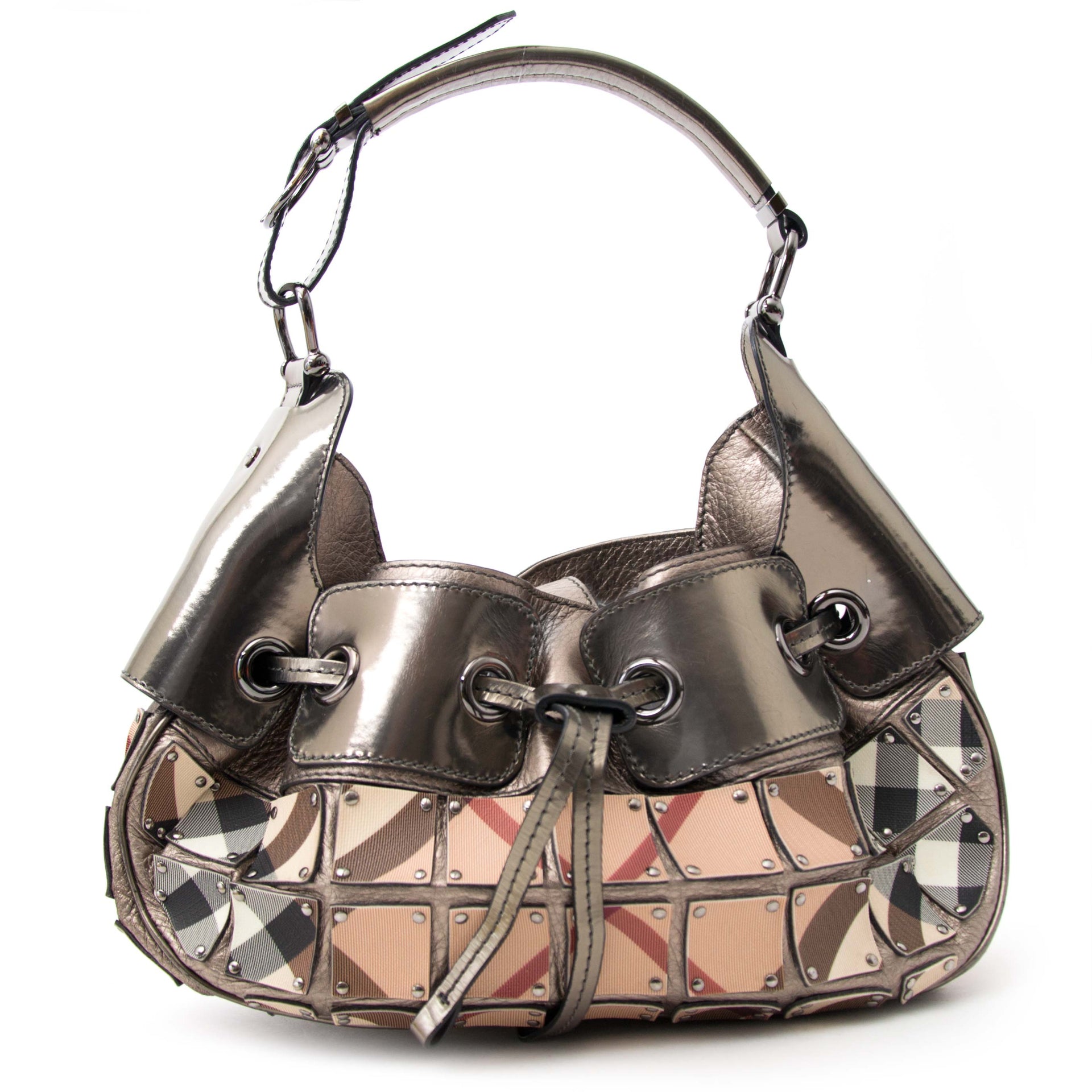 Are you looking for a Burberry Metallic and Plaid Bag