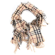 Burberry Beige Check Wool Scarf now for sale at labellov vintage fashion webshop belgium