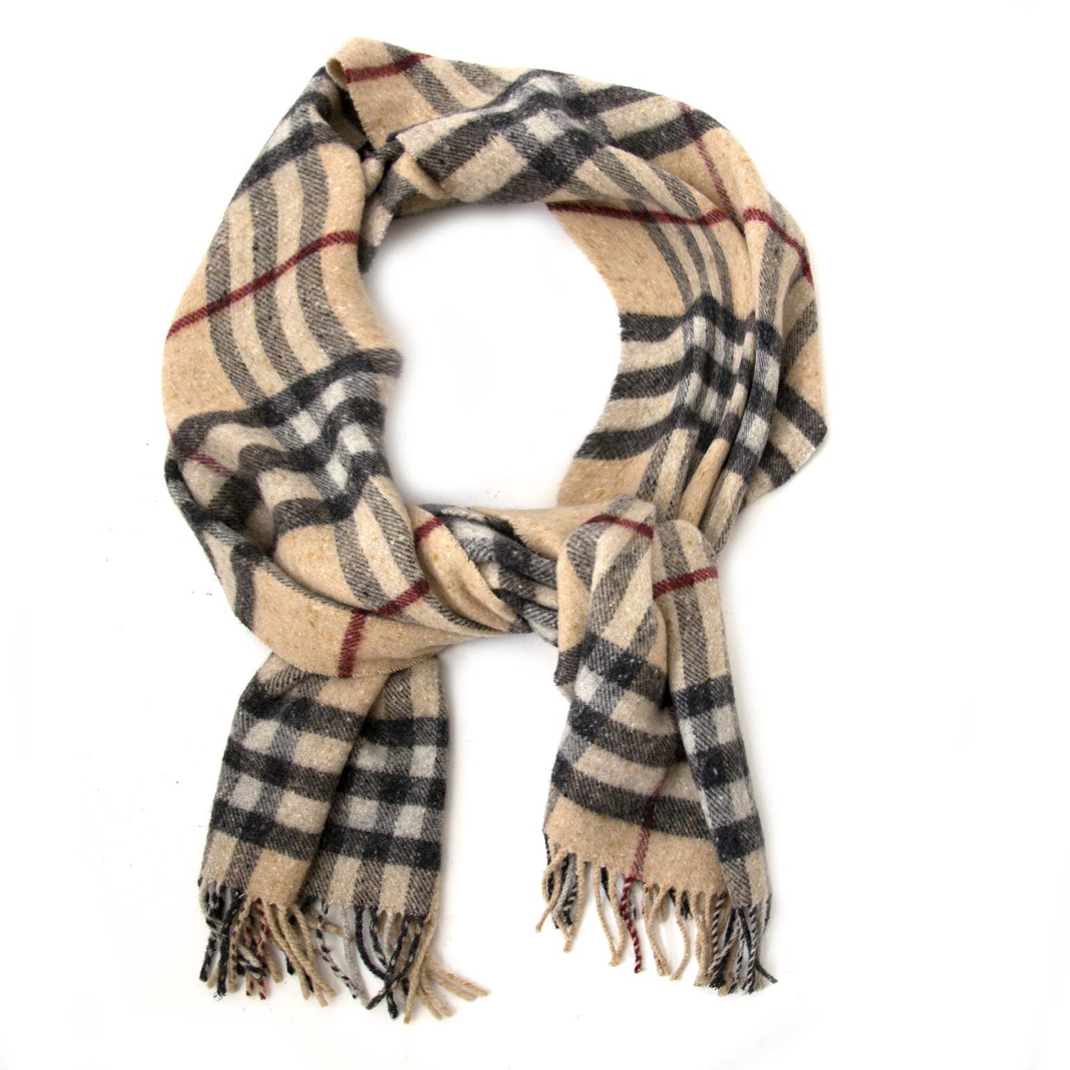 koop online jou tweedehands Burberry Wool 'Nova Check' Scarf