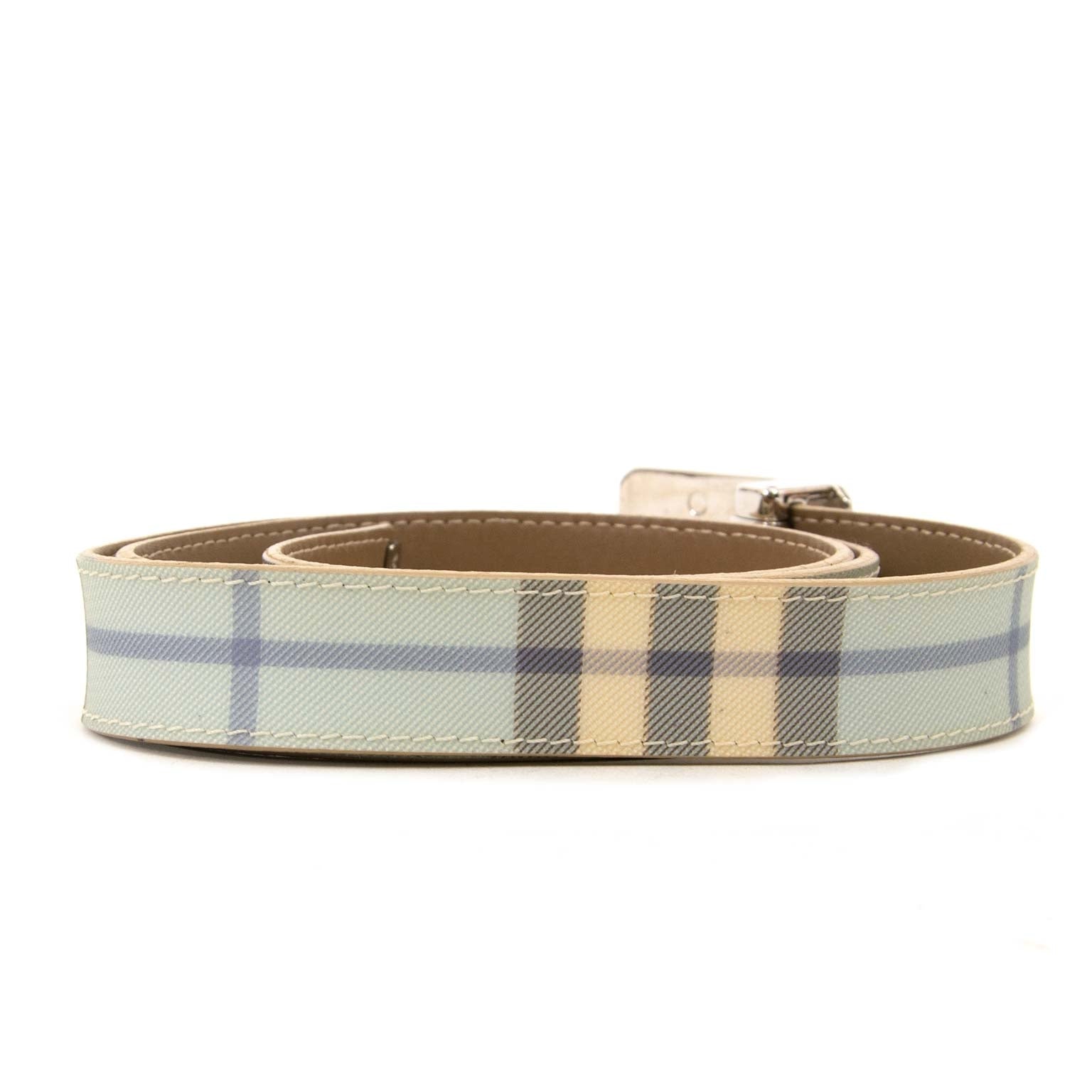 burberry light blue belt now for sale at labellov vintage fashion webshop belgium