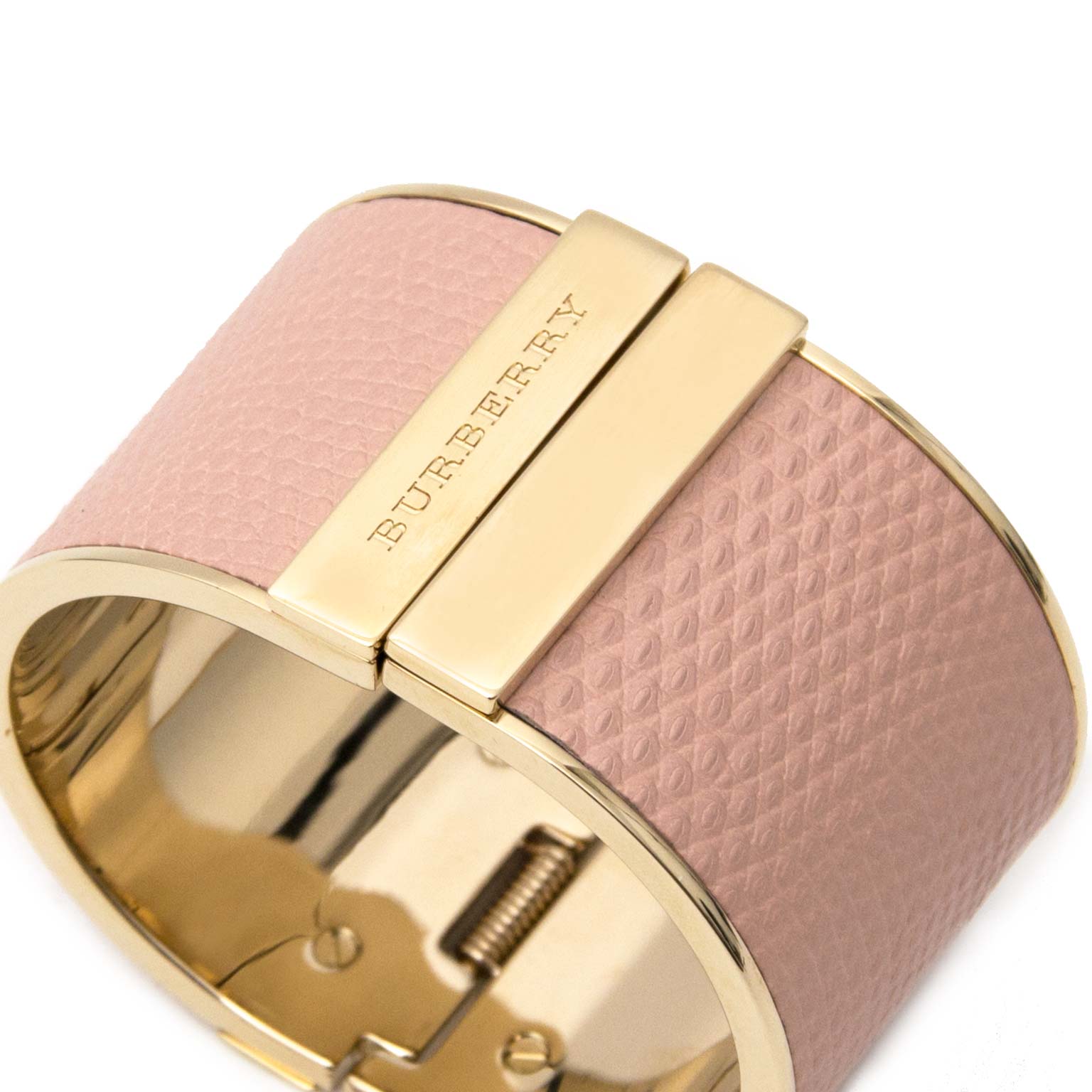 Burberry Pink Leather Cuff Bracelet