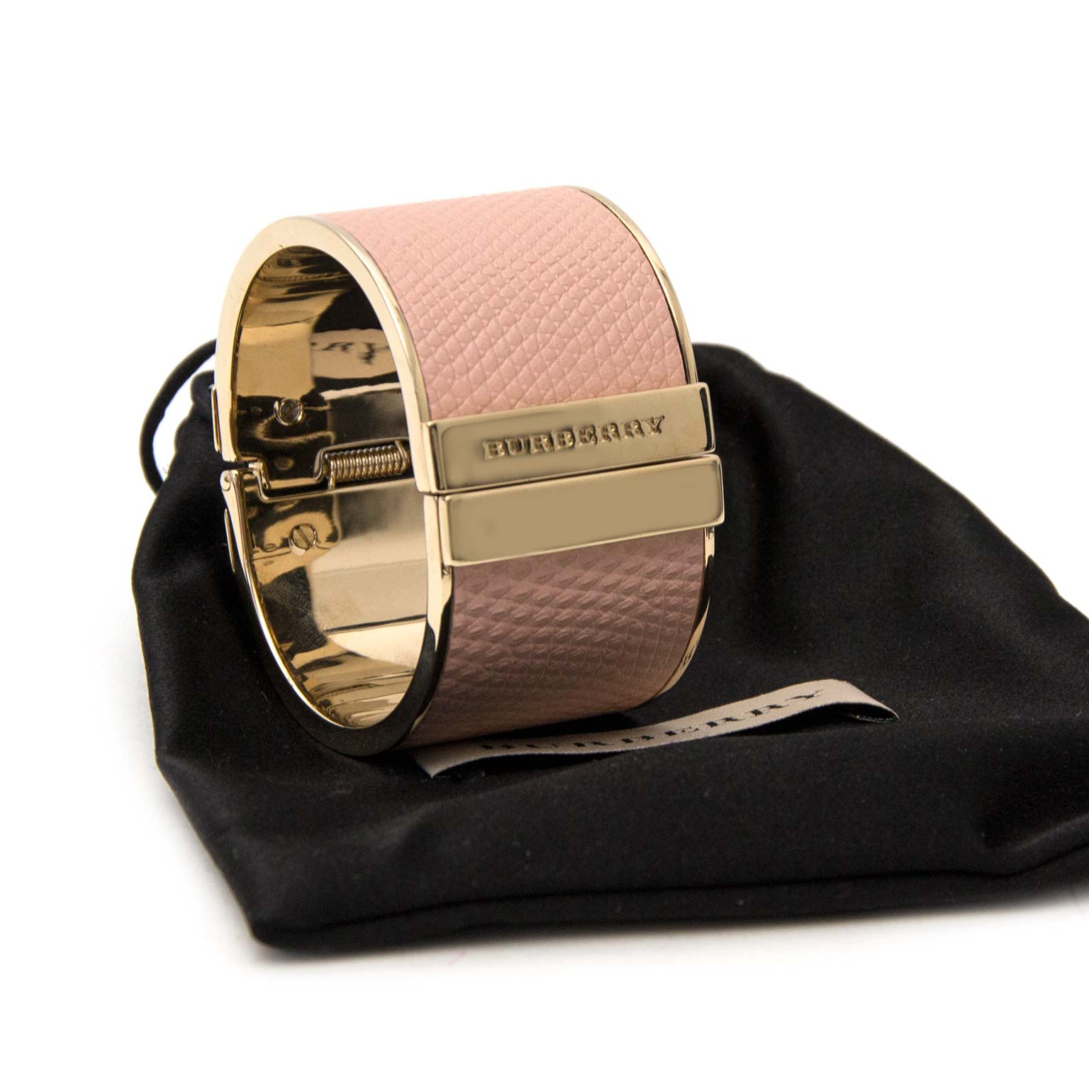 Burberry Pink Leather Cuff Bracelet