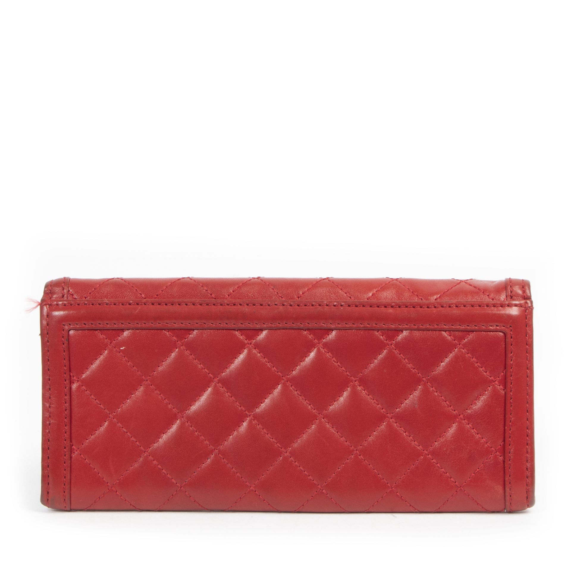 Portefeuille matelassé rouge Burberry